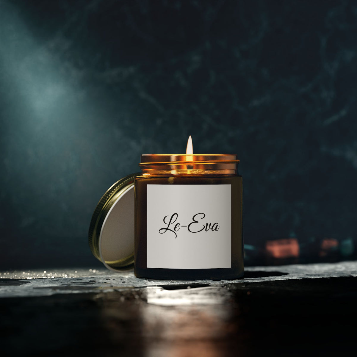 Le-Eva Coconut Apricot Scented Candle - Relaxing Aromatherapy (4oz, 9oz)