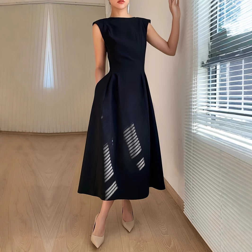 Dress Sleeveless Mid-length Stitching