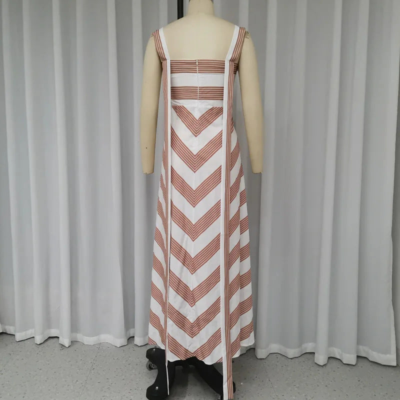 Fashion Striped Comfortable Long Dress