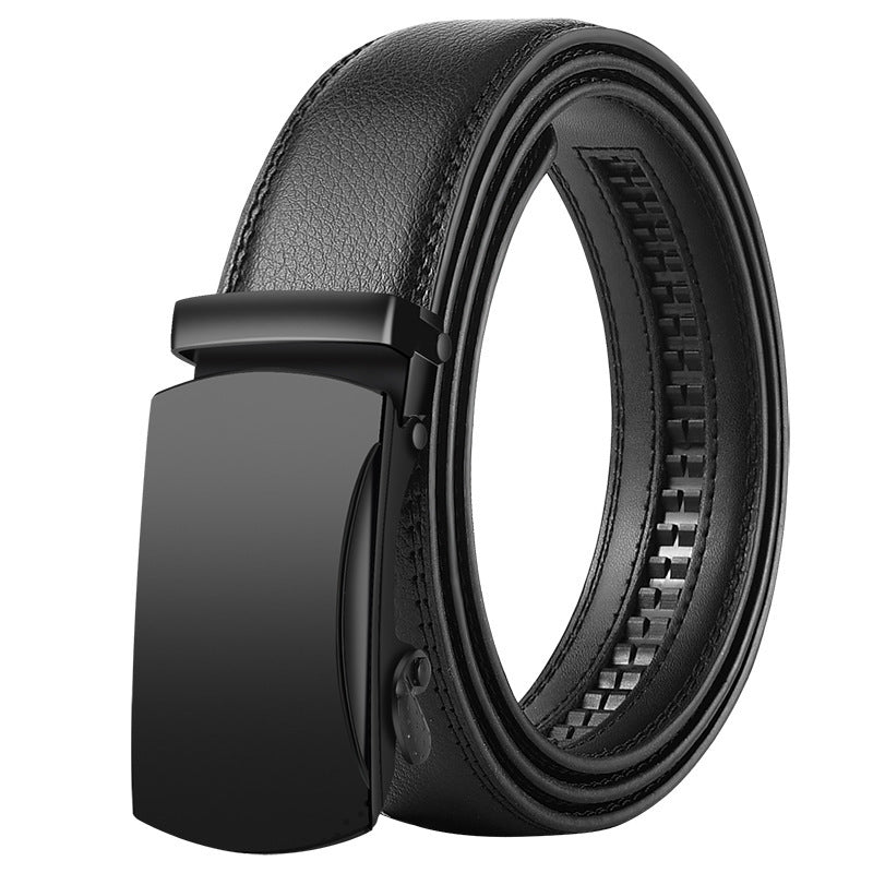 Men's Leather Belt Automatic Buckle