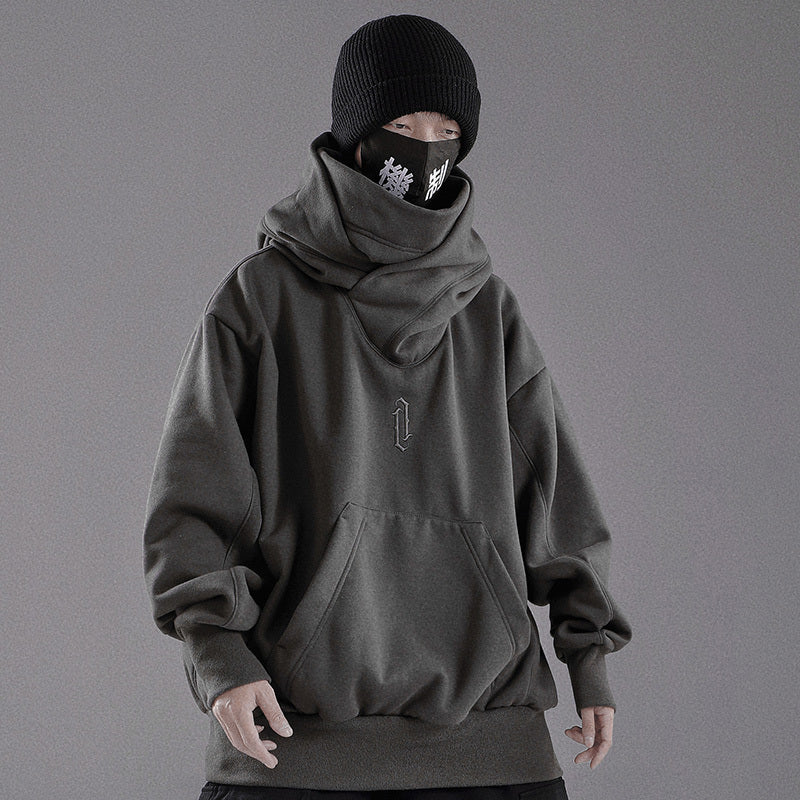 Plus Size Sweaters Menswear Mechanical Style Coat Hooded Fleece-lined