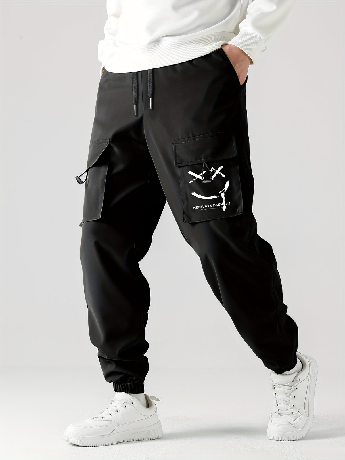 Straight Ankle Tied Wear-resistant Overalls Casual Pants
