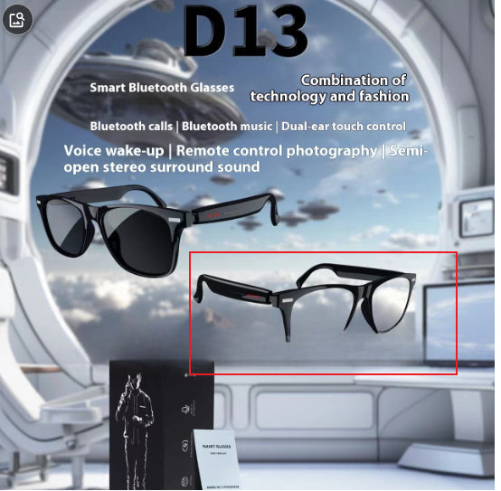 AI Bluetooth Calling Binaural Touch Control D13 Smart Glasses
