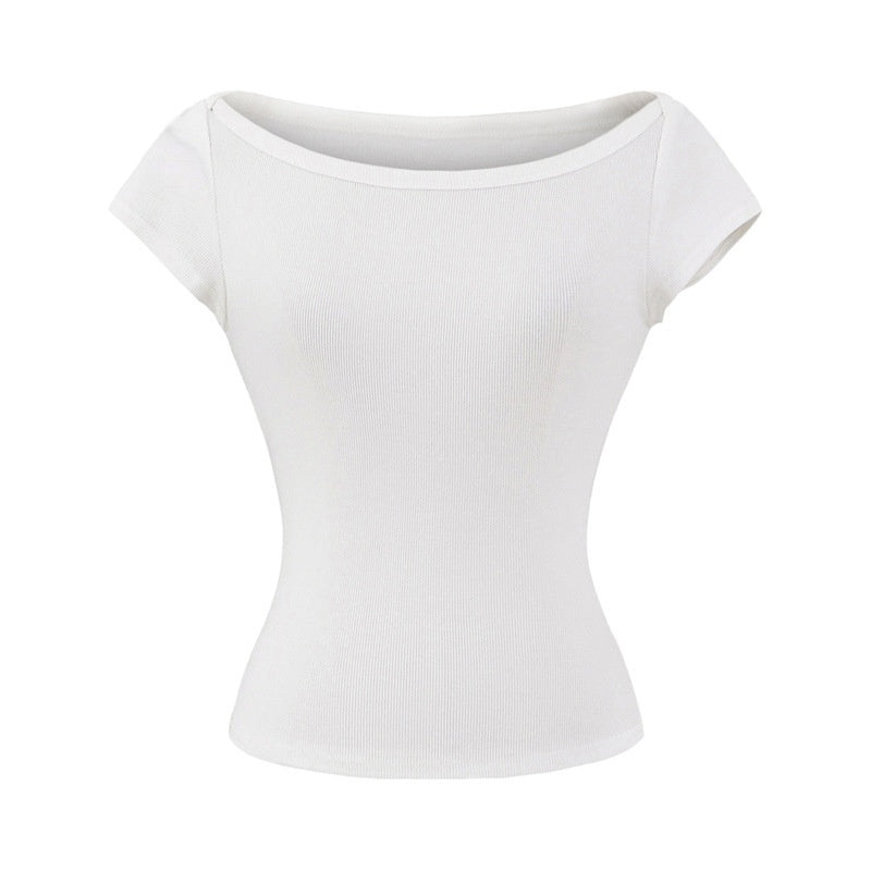 Boat Neck Short Sleeved T-shirt