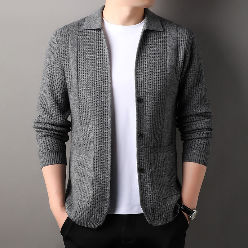 Knitted Cardigan for Young Men Sweater