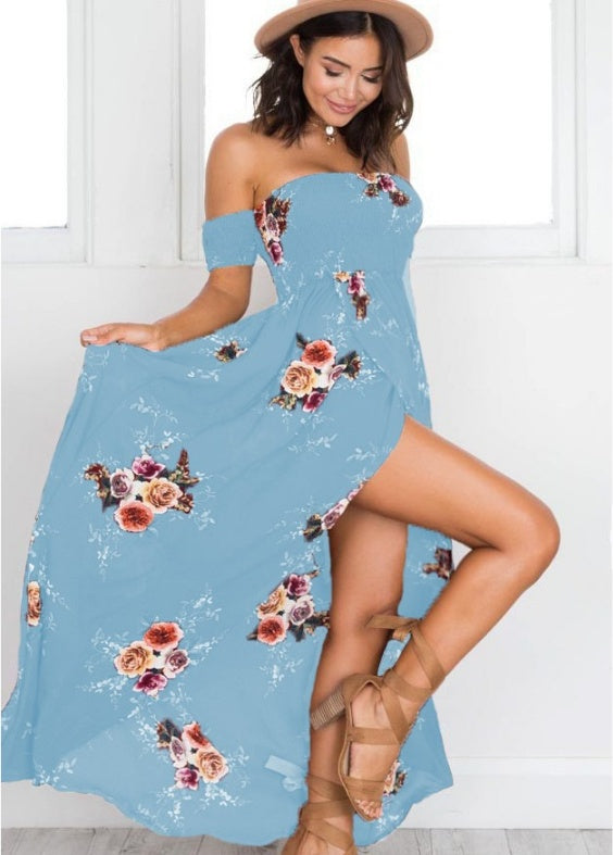 Le-Eva long dress women Off shoulder beach summer dresses
