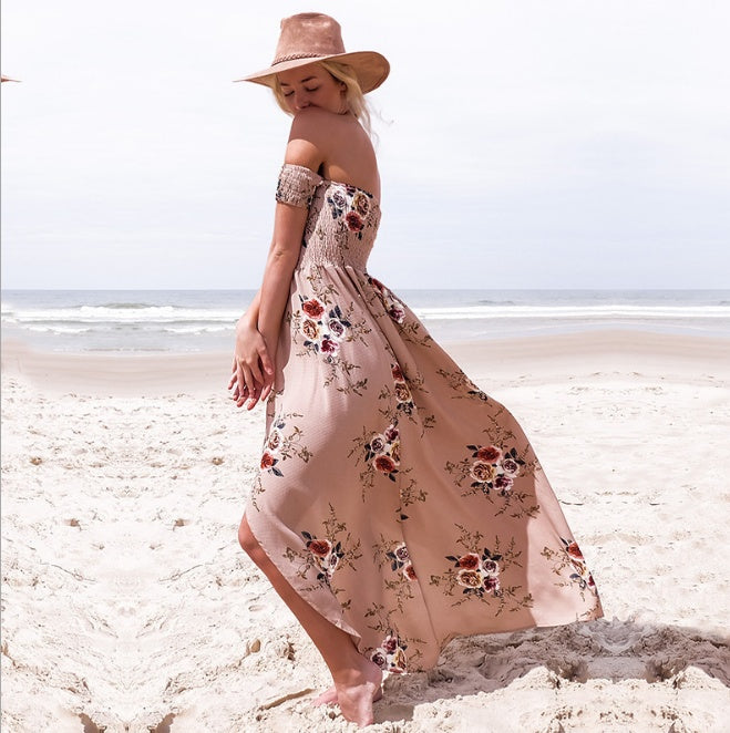 Le-Eva long dress women Off shoulder beach summer dresses