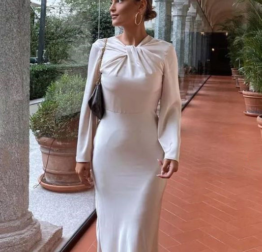 Backless Satin Textured Dresses For Women