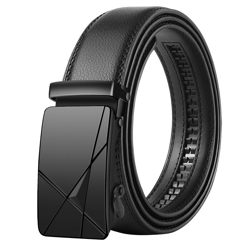 Men's Leather Belt Automatic Buckle