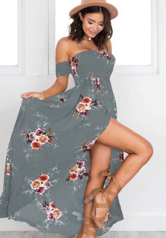 Le-Eva long dress women Off shoulder beach summer dresses