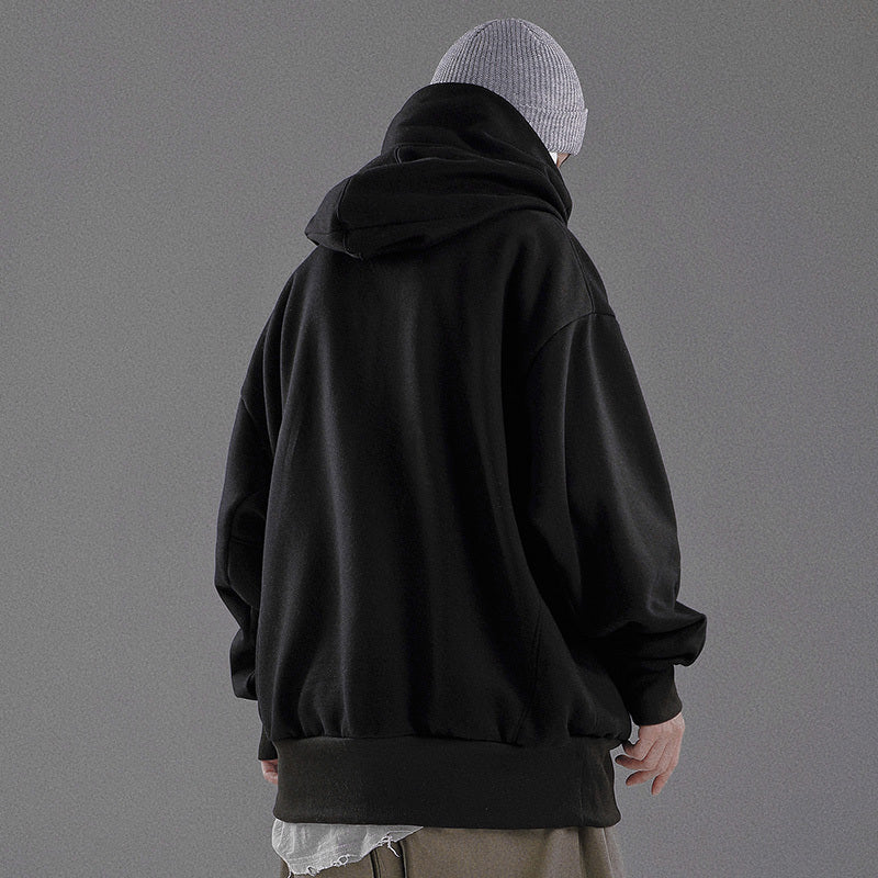 Plus Size Sweaters Menswear Mechanical Style Coat Hooded Fleece-lined