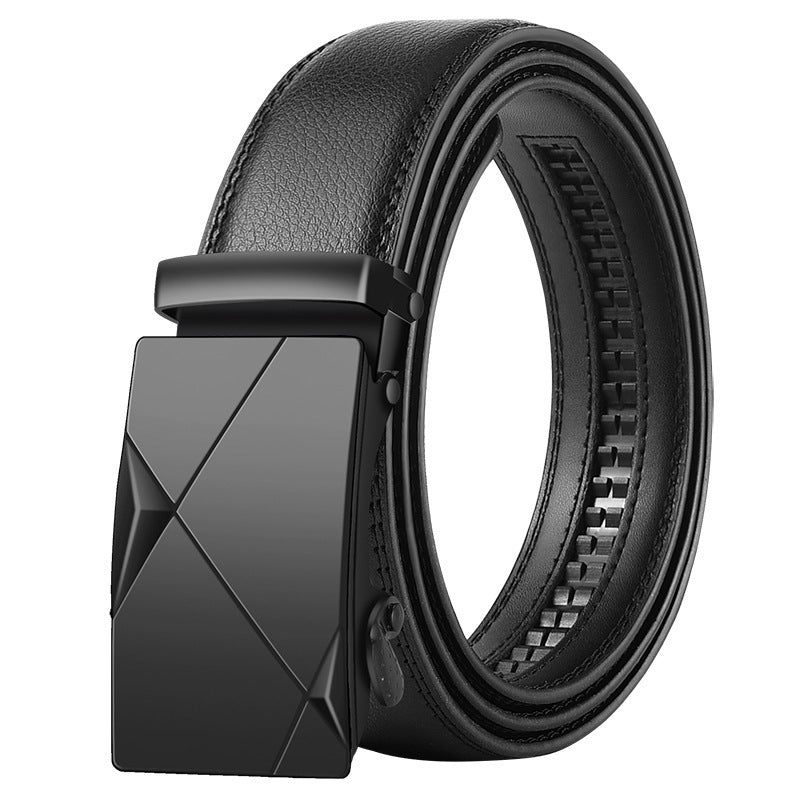 Men's Leather Belt Automatic Buckle