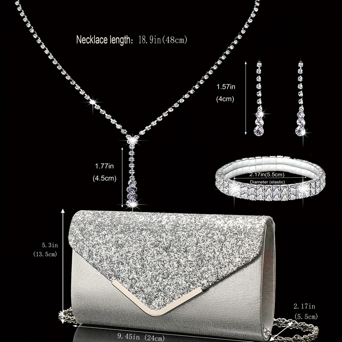 Elegant Set - Necklace Earrings Bracelet set to beautify your self