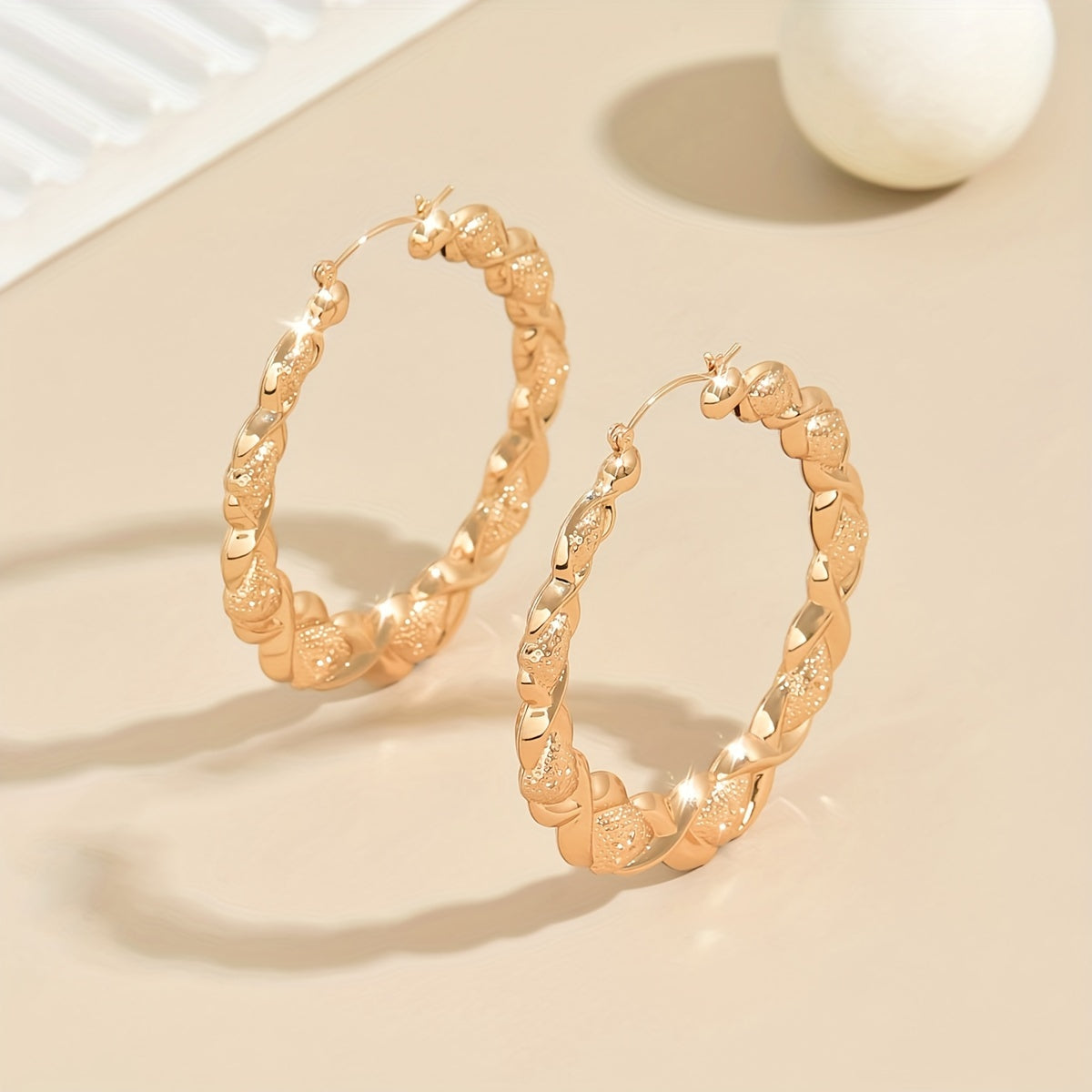 Sina Luxurious Large Fashion Gold hoop earring exquisite for any occassion