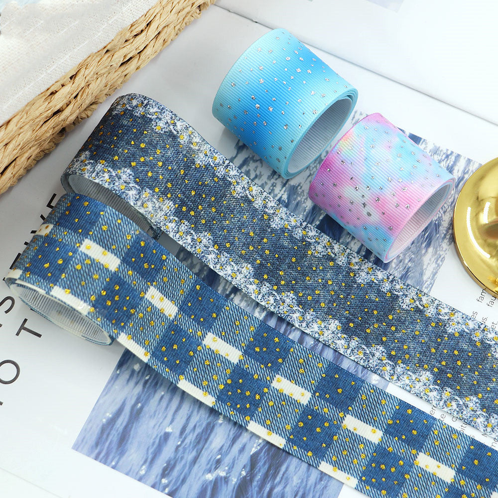 Ribbon 38mm Hot Laser Silver Original Pattern Ribbon