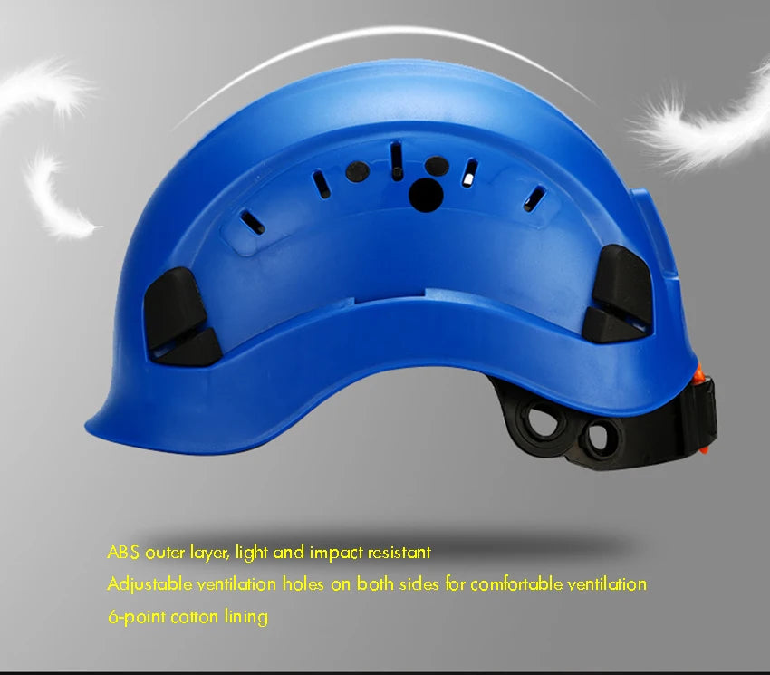 Safety Hard Hat - Adjustable ABS Climbing Helmet - 6-Point Suspension, Protective Helmet for Riding, Climbing and Construction