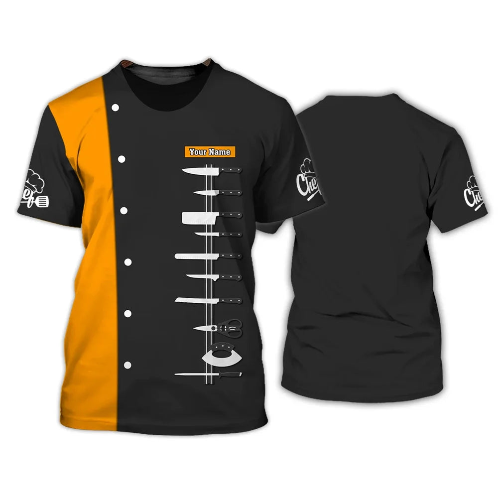 Chef UniformT Shirt For Men Fashion 3D Print Harajuku Oversized Tees Leisure O-neck Women's Short Sleeve Cosplay Costumes Tops