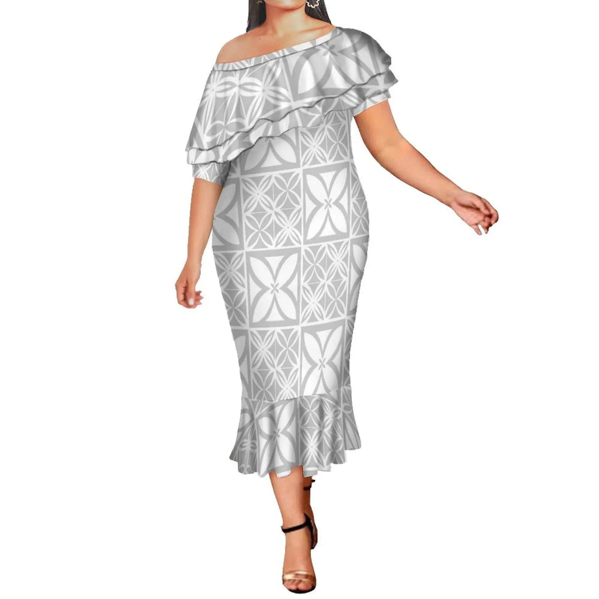 Elegant Mermaid Dress with matching shirt for him
