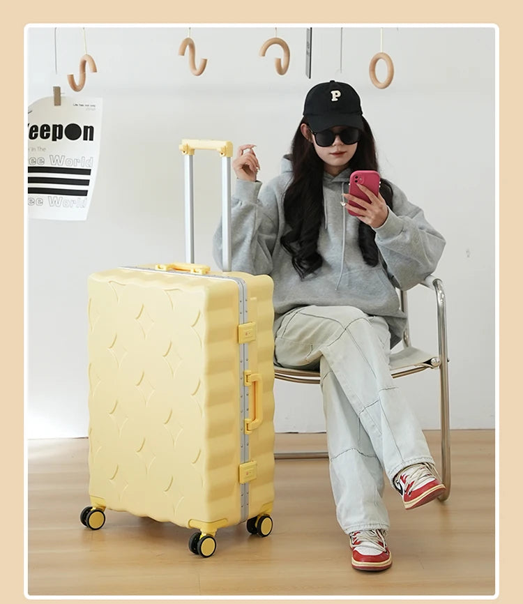 24/26/28 Inch Fashion Suitcase Large capacity Multifunctional Pull Rod Luggage 20 inch Charging Boarding Password Trolley Case