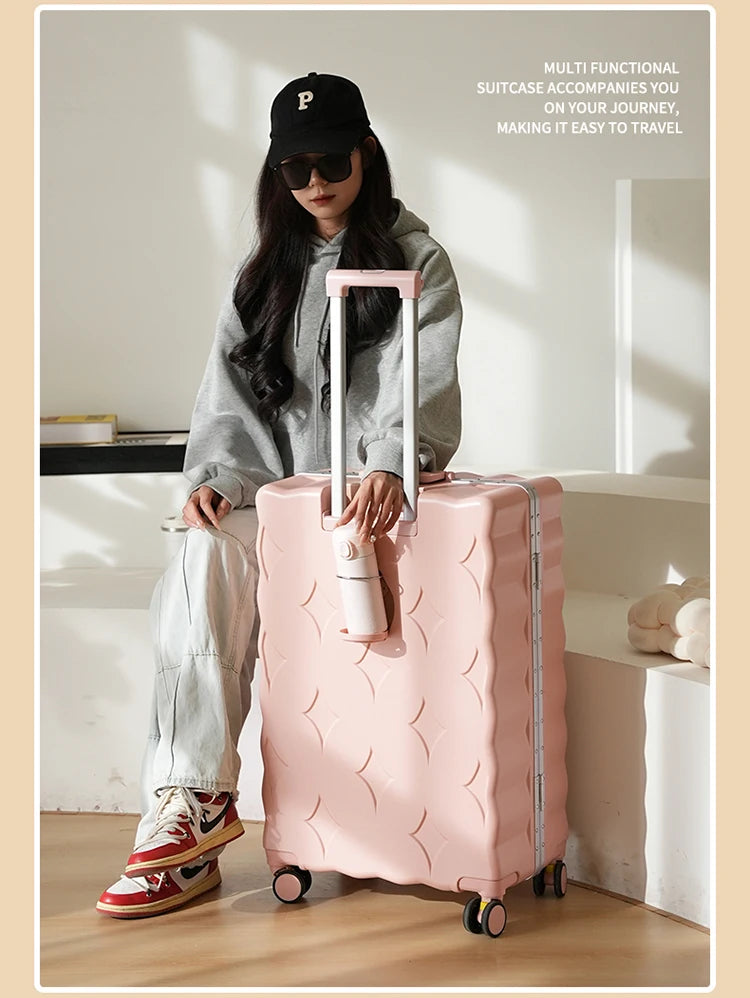 24/26/28 Inch Fashion Suitcase Large capacity Multifunctional Pull Rod Luggage 20 inch Charging Boarding Password Trolley Case