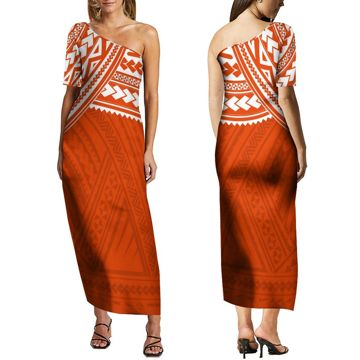 Off Shoulder Print Wrap Style Dress