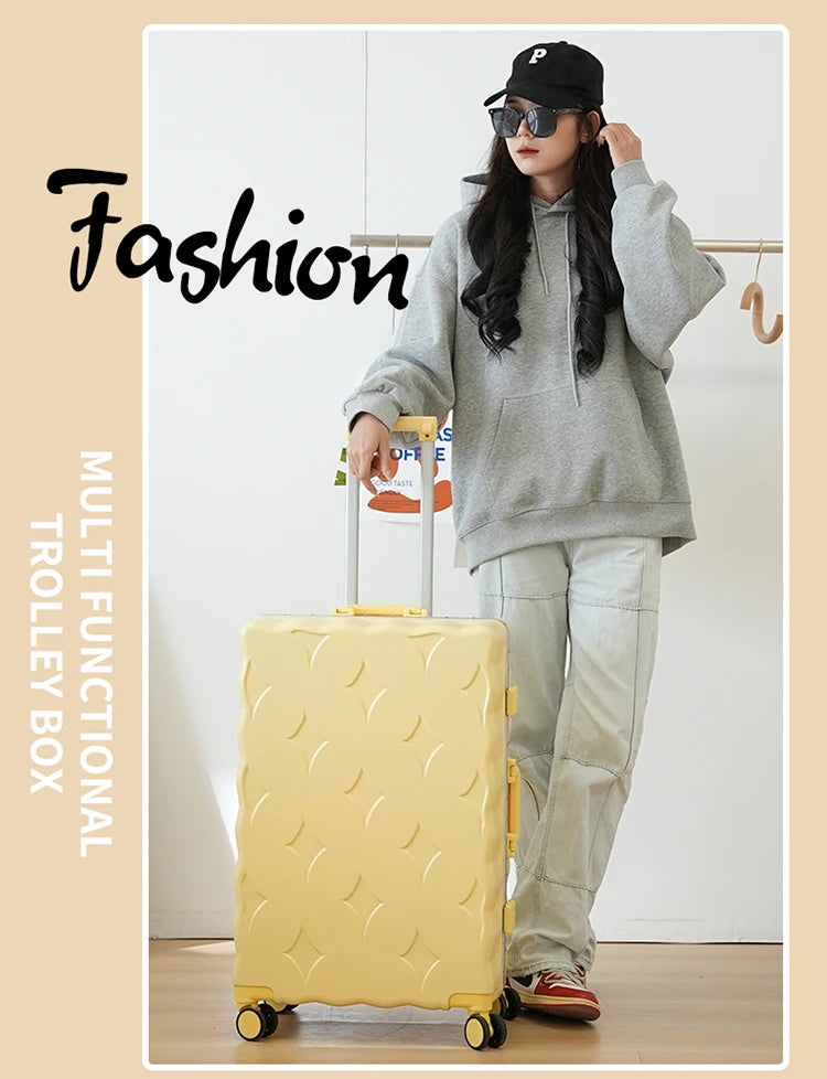 24/26/28 Inch Fashion Suitcase Large capacity Multifunctional Pull Rod Luggage 20 inch Charging Boarding Password Trolley Case