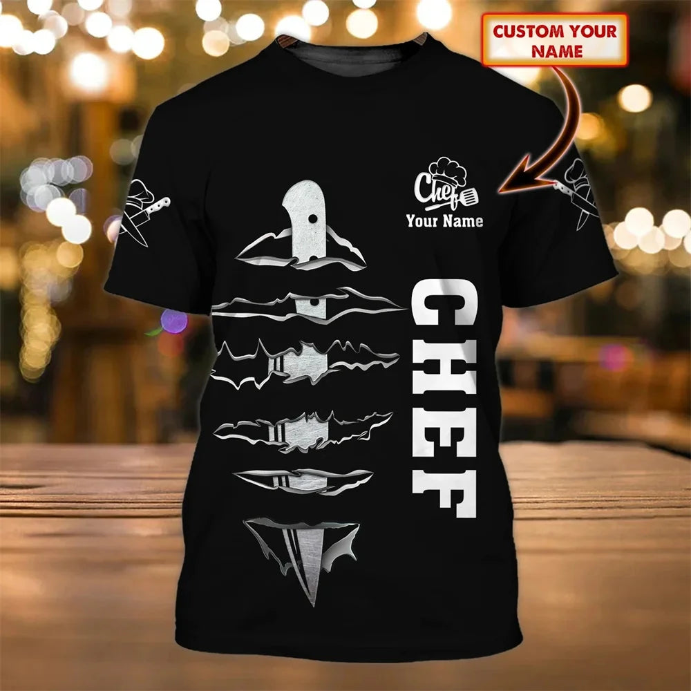 Chef UniformT Shirt For Men Fashion 3D Print Harajuku Oversized Tees Leisure O-neck Women's Short Sleeve Cosplay Costumes Tops