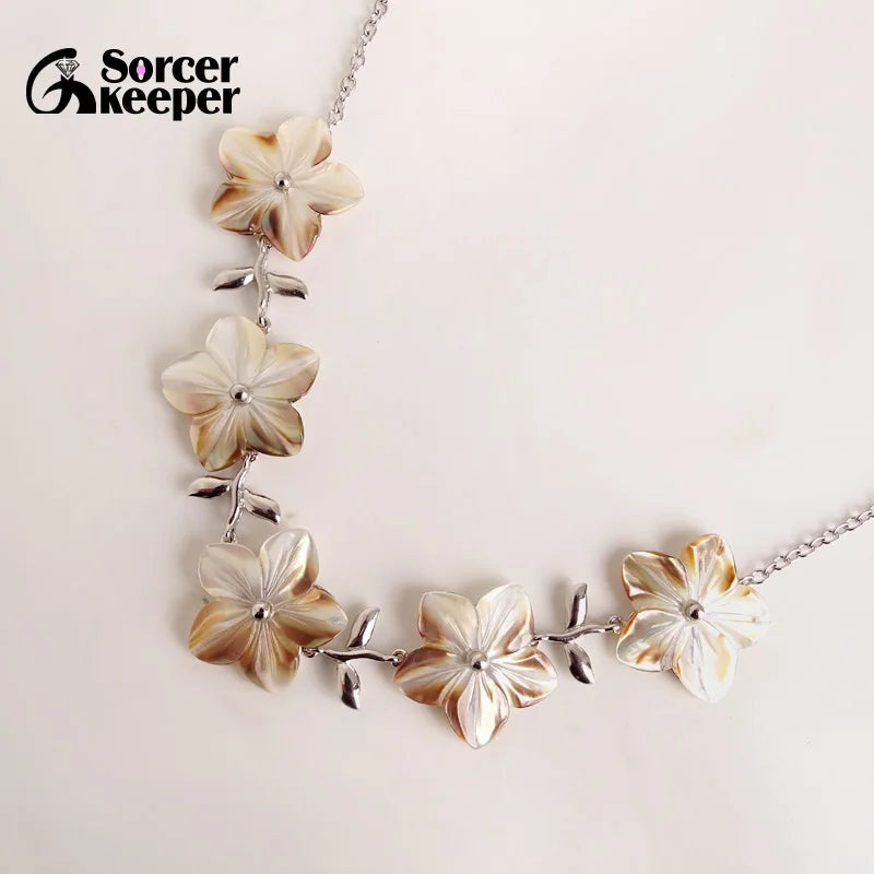 Island Flower Necklace made from SeaShells