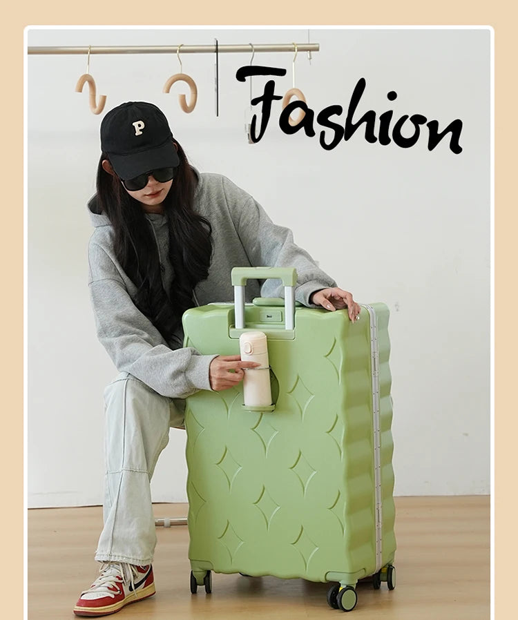 24/26/28 Inch Fashion Suitcase Large capacity Multifunctional Pull Rod Luggage 20 inch Charging Boarding Password Trolley Case