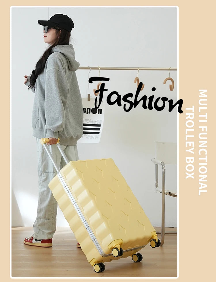 24/26/28 Inch Fashion Suitcase Large capacity Multifunctional Pull Rod Luggage 20 inch Charging Boarding Password Trolley Case