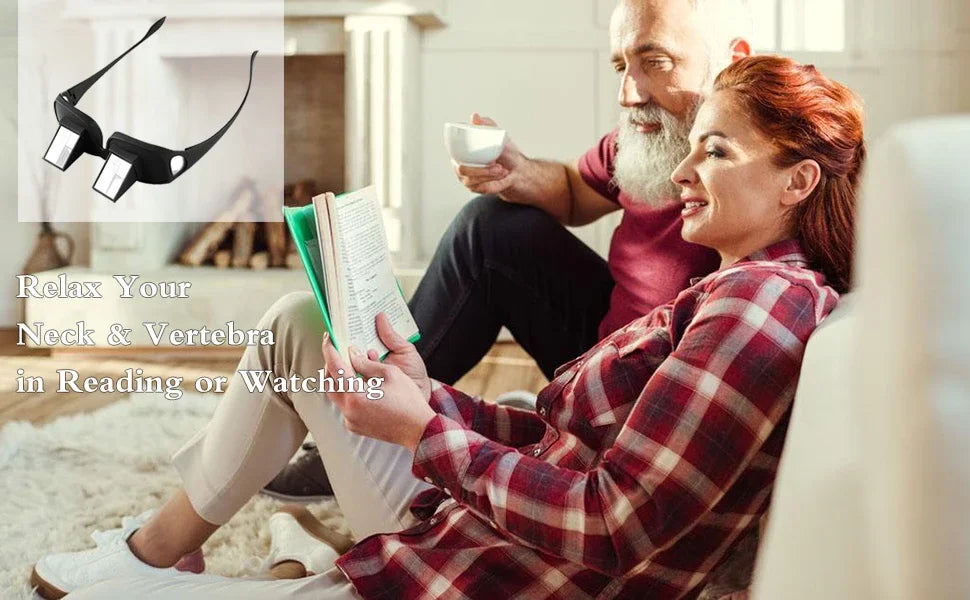 Lazy Eyeglasses Lazy Reading Glasses Prismatic Periscope Horizontal Glasses Lying Down Bed Reading Watching HD Readers Glasses