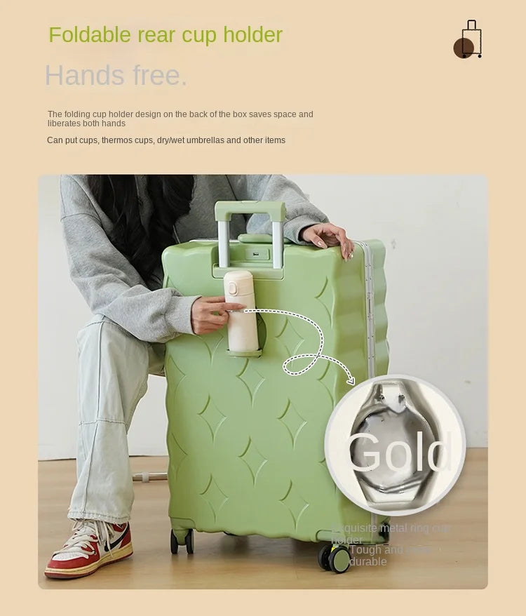 24/26/28 Inch Fashion Suitcase Large capacity Multifunctional Pull Rod Luggage 20 inch Charging Boarding Password Trolley Case