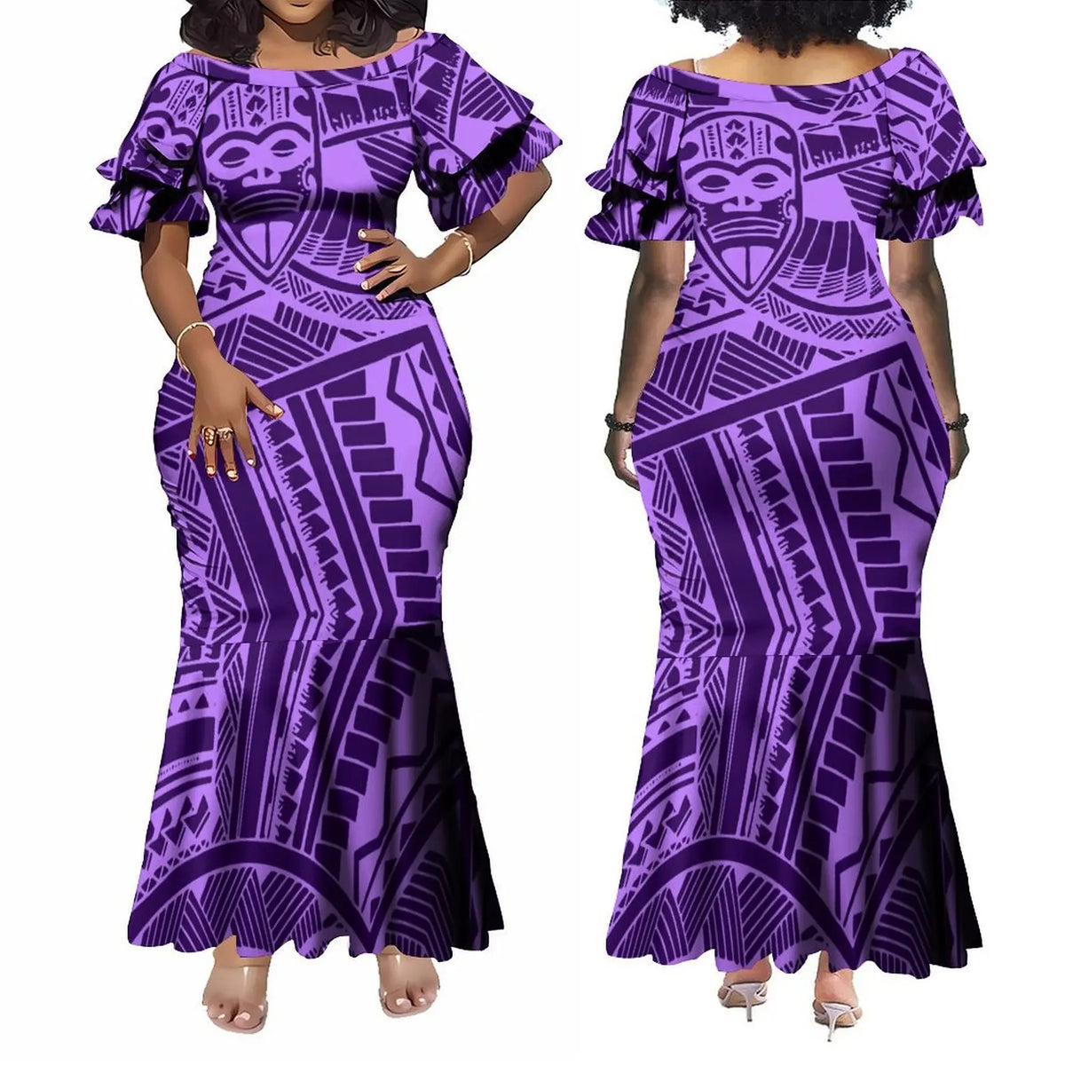 Fishtail Island Dress & Matching Hawaiian Men Shirt