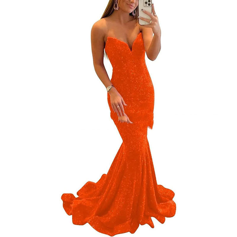 Mele Sequin Evening Dresses For Women Formal Sexy Long Prom Party Gowns