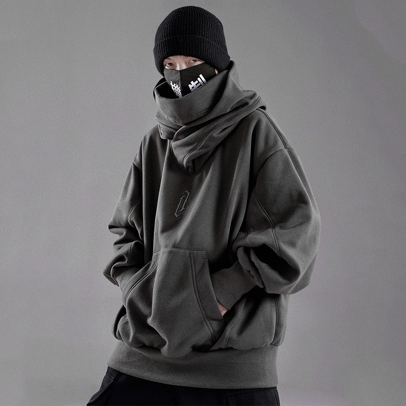Plus Size Sweaters Menswear Mechanical Style Coat Hooded Fleece-lined