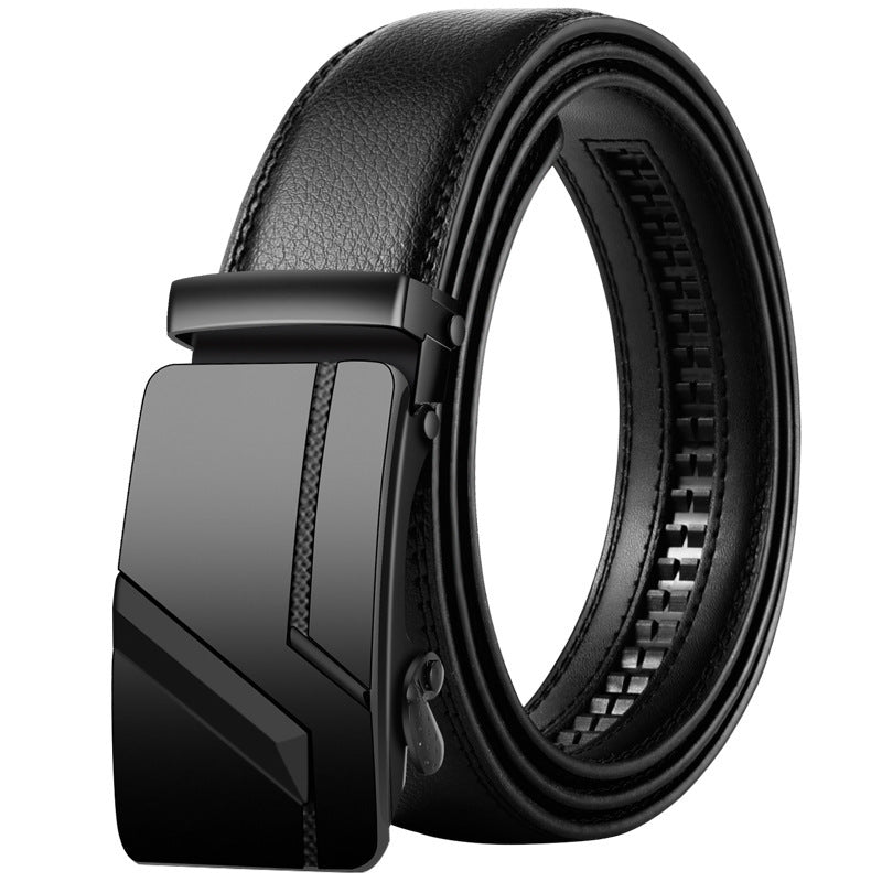 Men's Leather Belt Automatic Buckle