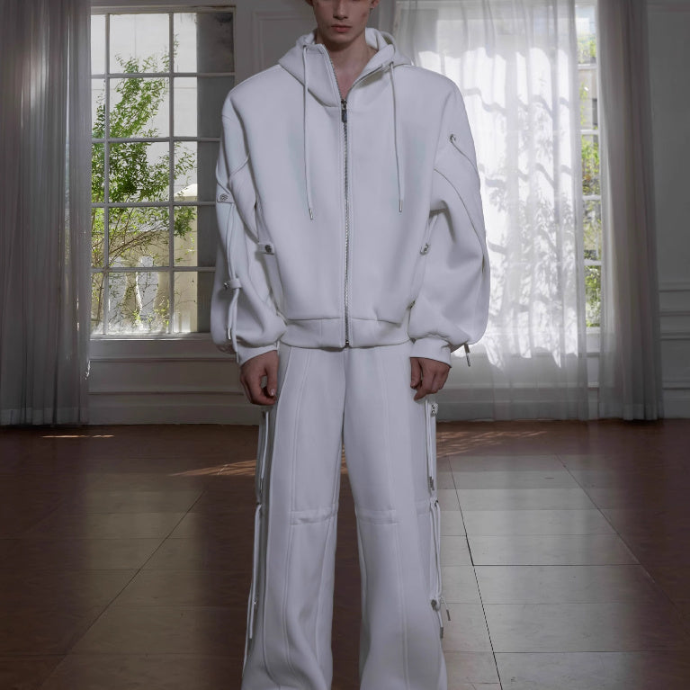 Three-dimensional Deconstruction Drawstring Design Loose Hooded Sweater Heavy High-grade Lazy Casual Suit