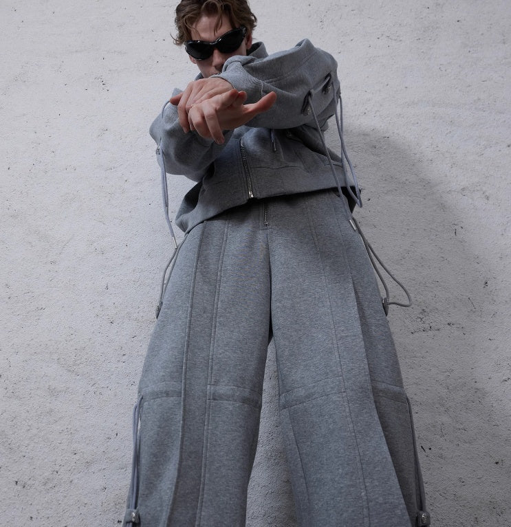 Three-dimensional Deconstruction Drawstring Design Loose Hooded Sweater Heavy High-grade Lazy Casual Suit