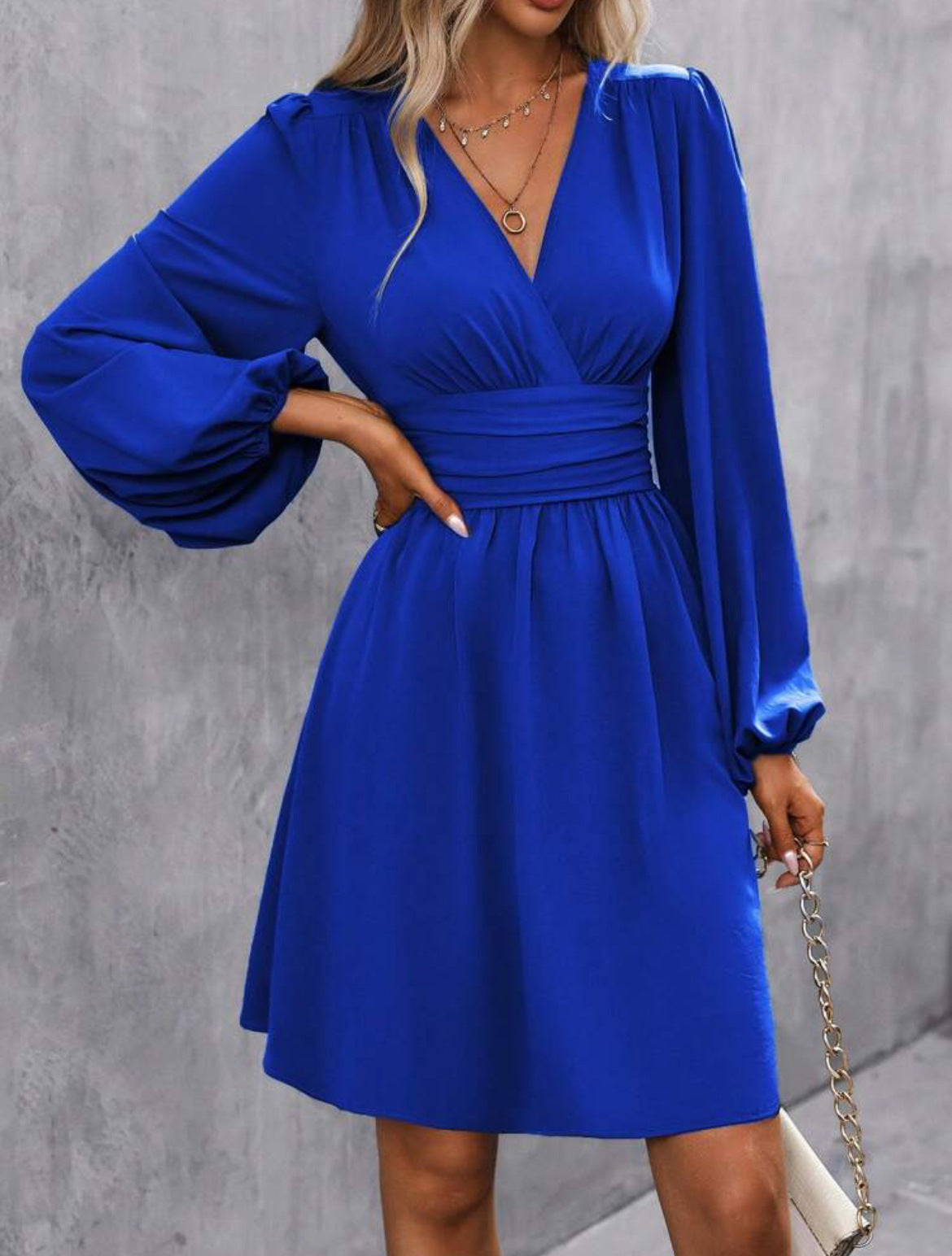 HIFOILEVA Lantern Sleeve Dress