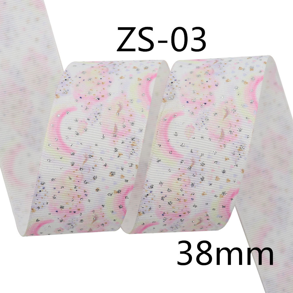 Ribbon 38mm Hot Laser Silver Original Pattern Ribbon