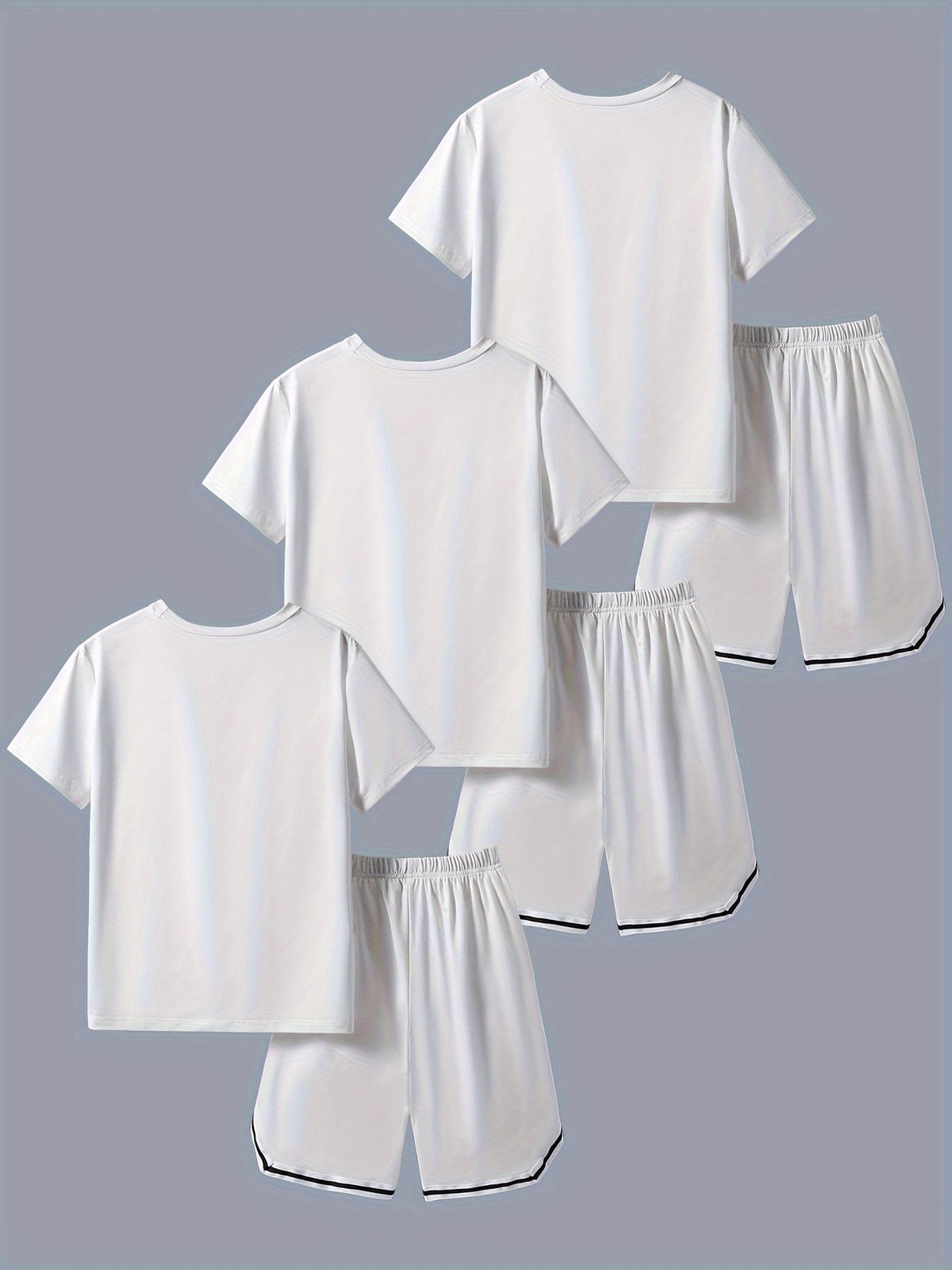Random 1 Set - Boy's Fashion Co Ord Set With CHICAGO 23 Design Print, Comfy Short Sleeve T-shirt & Versatile Cozy Shorts Set, Ideal For Daily And Outdoor Wear