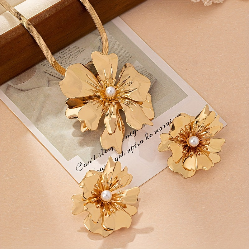 مجموعة مجوهرات FAB-UR Island Flower المكونة من قطعتين