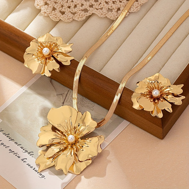 مجموعة مجوهرات FAB-UR Island Flower المكونة من قطعتين