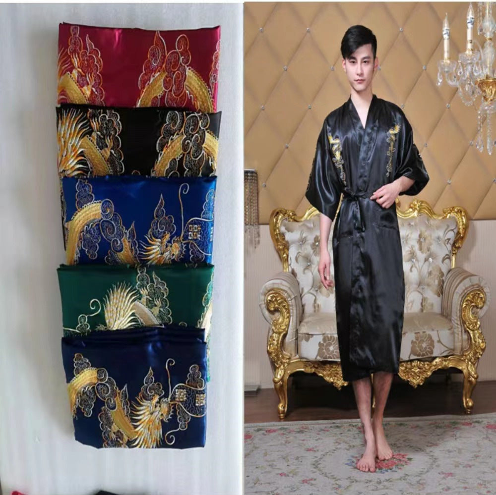 Single-sided Dragon Nightgown Loose Long Men