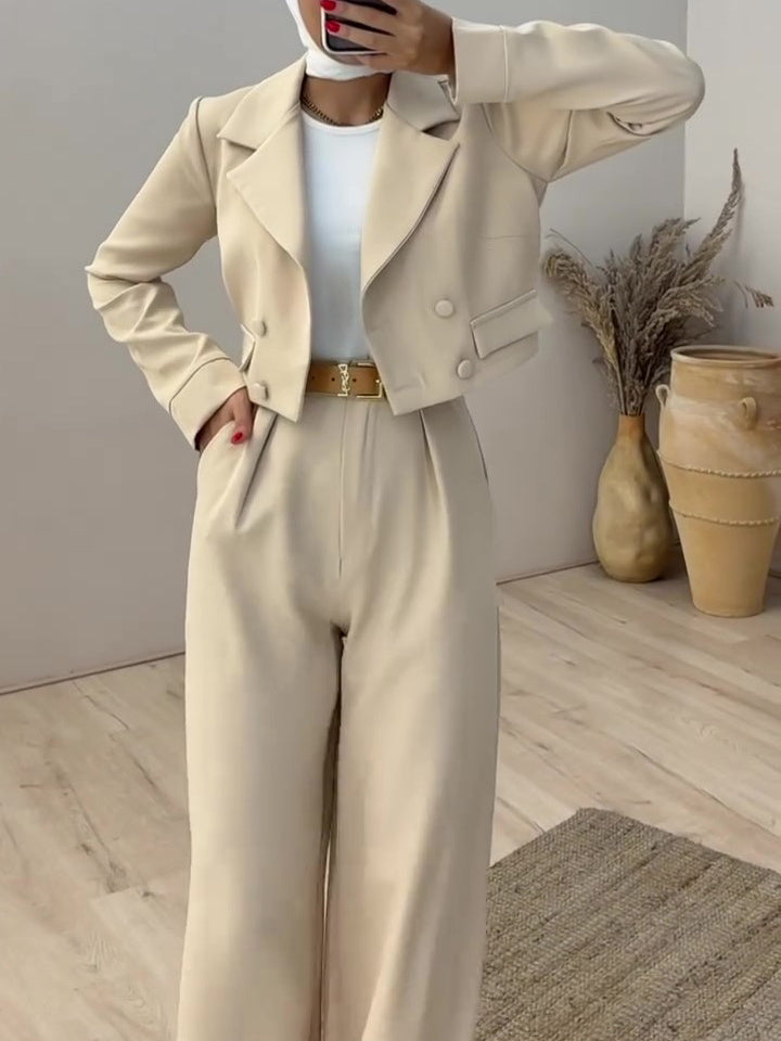Blazer & High Waist Pants Set