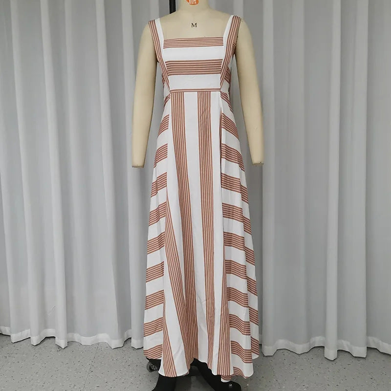 Fashion Striped Comfortable Long Dress