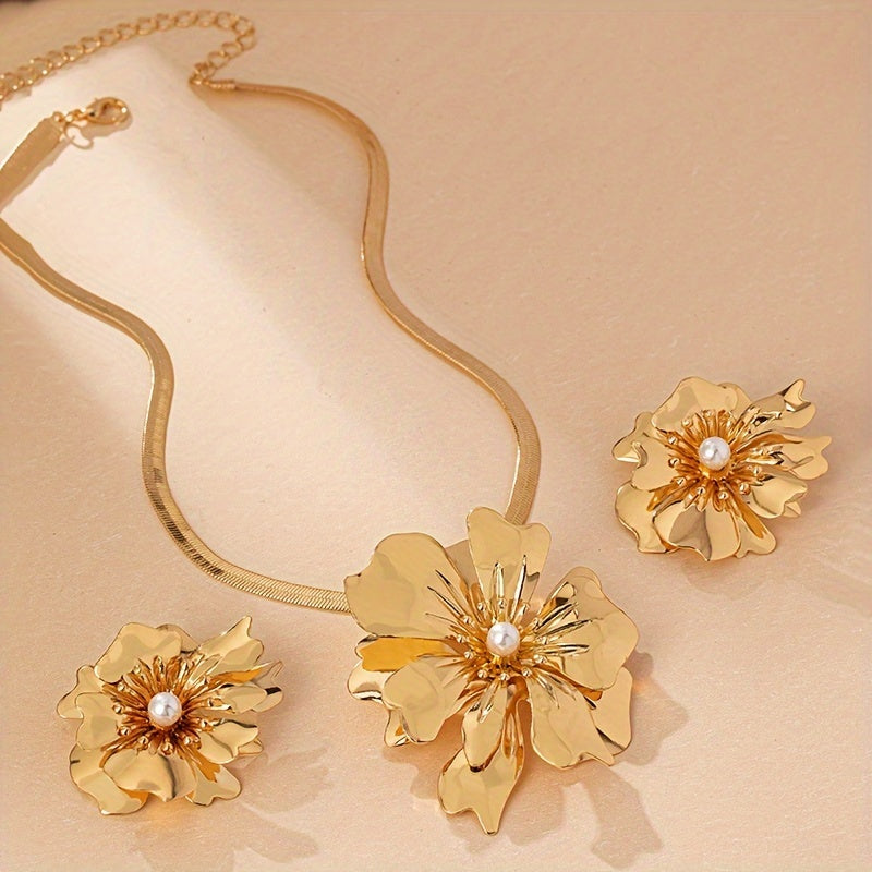 مجموعة مجوهرات FAB-UR Island Flower المكونة من قطعتين
