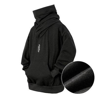 Plus Size Sweaters Menswear Mechanical Style Coat Hooded Fleece-lined