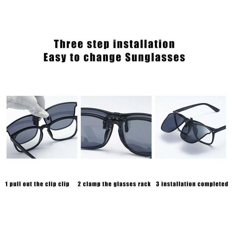Clip On Sunglasse Over Flip Up Glasses Polarized Photochromic Sunglasses